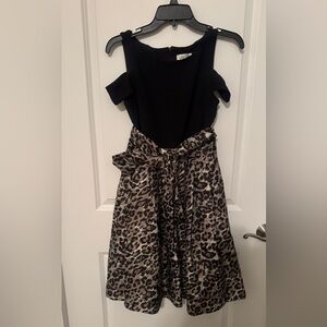 Eliza J Black and Leopard Dress